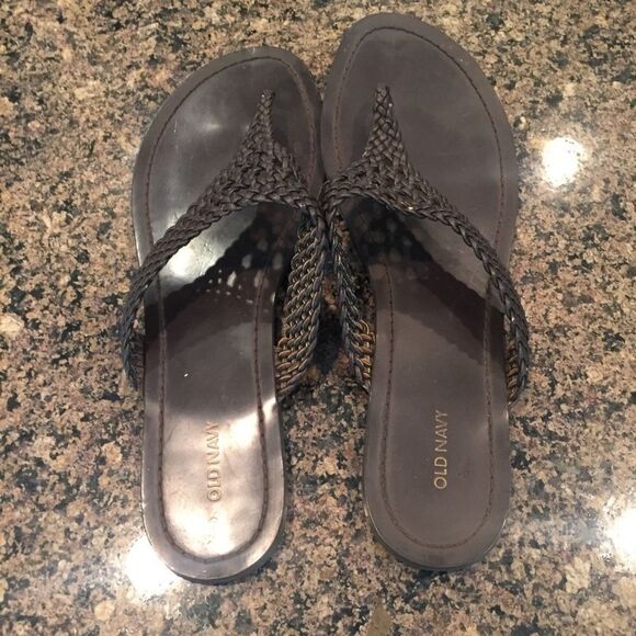 Old Navy Brown Sandals Flats - Picture 2 of 4